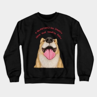 A Valentine's day smooch from your favorite pooch - cute corgi illustration Crewneck Sweatshirt